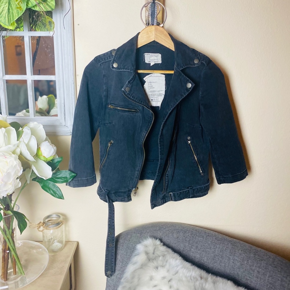 Current|Elliott Denim Moto Jacket